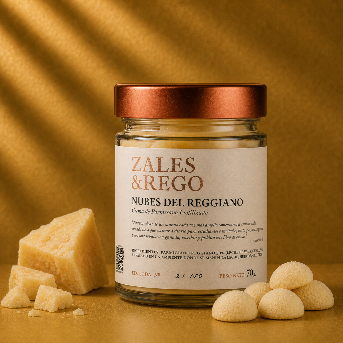 crema de parmesano liofilizado
